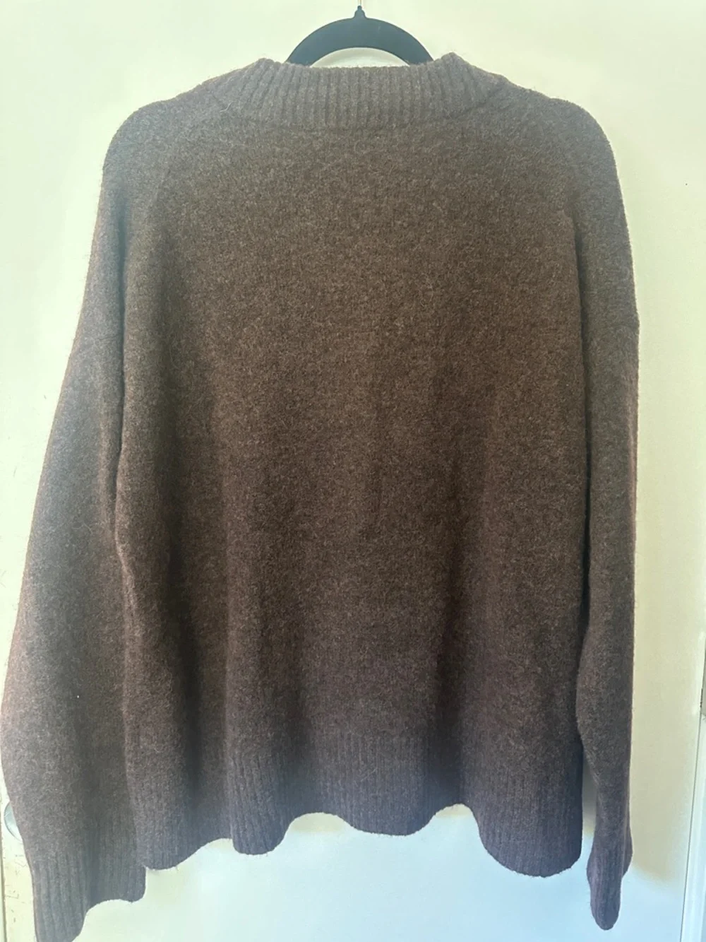 Madewell Dark Brown V‑Neck Button Cardigan Wool Alpaca Blend Sweater - Picture 8 of 9
